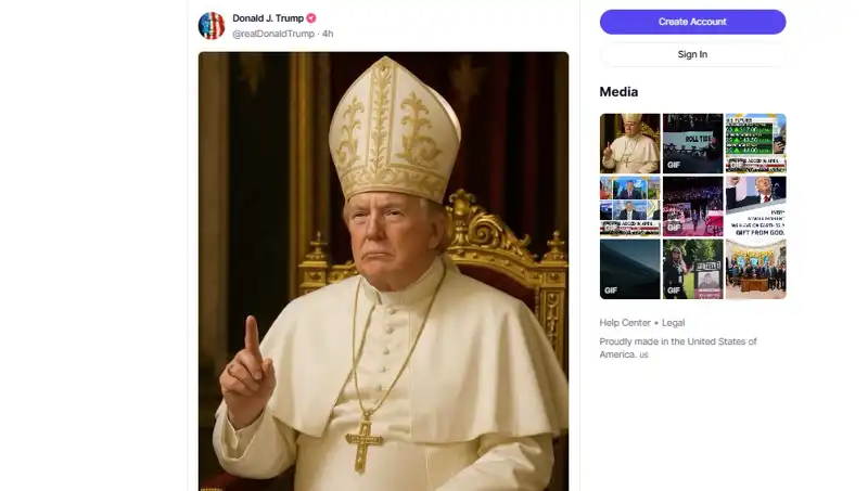 Trump’tan Papalık Geleneğine Sıra Dışı Müdahale: Kendi Fotoğrafını Paylaştı